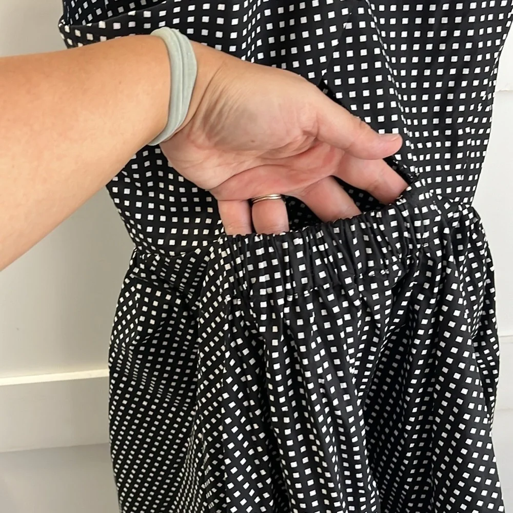 kate spade Black and White Polka Dot Sleeveless Fit-and-Flare Dress